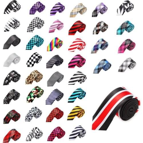 Men Fashion Casual Skinny Slim Narrow Tie Formal Wedding Party Necktie, #19 (Rainbow color stripes)