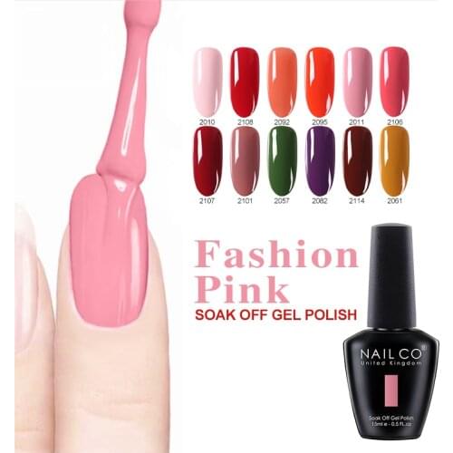 NAILCO 15ml 131 Colors Gel Nail Polish Hybrid Uv semi-permanent varnish For Top Base Coat cid free natural resin Nail Polish