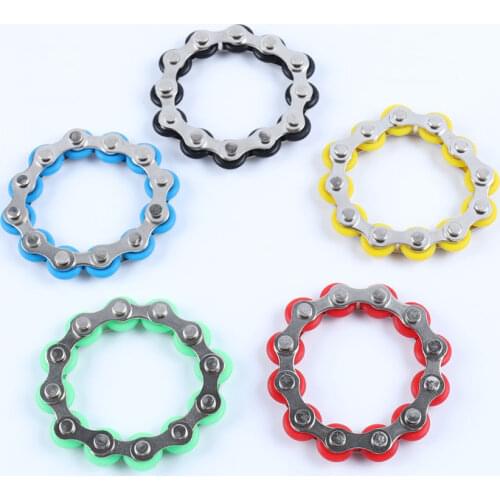 8/12 Knots New Key Ring Chain Fidget Toy Pressure Relief Stress Chain Stainless Steel Bicycle Chain Buckle Key Ring Finger Toy