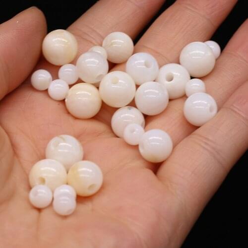 Wholesale Natural Shell Beads Reiki Heal Small Round Punch Bead for Jewelry Making DIY Necklace Bracelet Accessories