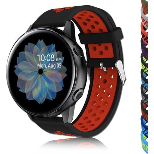 Sport Silicone Band Strap For Samsung Galaxy Watch Active 2 40mm 44mm Breathable Replacement 20mm Watchband Bracelet Amazfit GTS