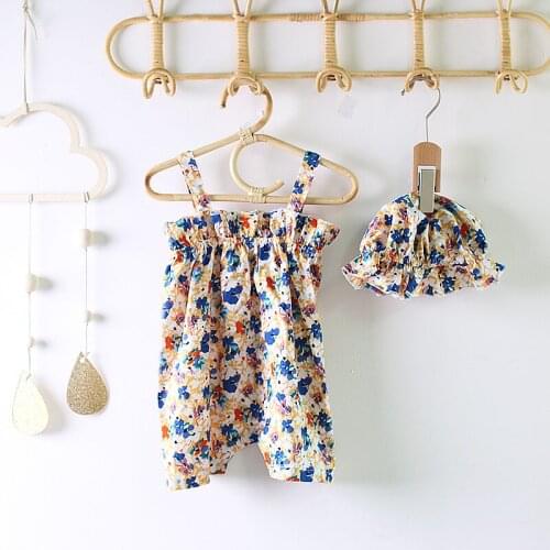 Net Red Baby Summer One-Piece Onesie Cute Baby Girl Clothes Princess Romper Suit Summer Thin with hat