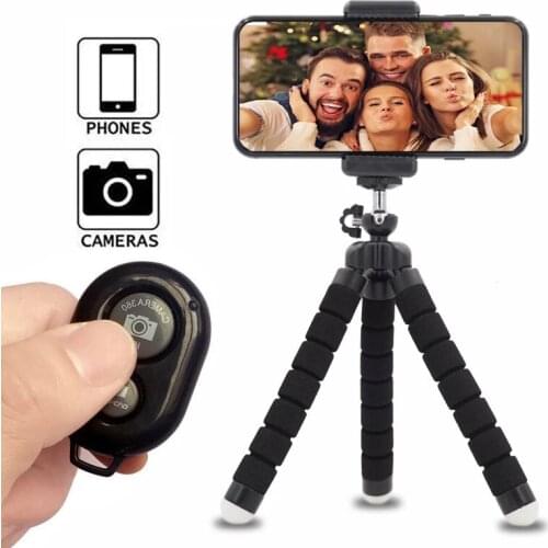 Phone Tripod HolderClip Stand Flexible Sponge Octopus Mini Tripod For IPhone Mini Camera Samsung Xiaomi Samsung Gopro 9 8 7 DJI