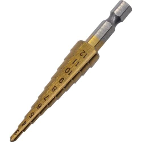 1pc 3-12mm 4-12mm 4-20mm drill HSS Steel Titanium Step Drill Bits Cone Cutting Tool Steel Woodworking Wood Metal Drill