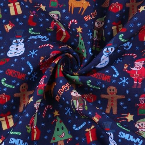 Fabric Polyester Christmas decorative polyester printing used for quilt sewing material Knitting needles50 * 140cm/piece