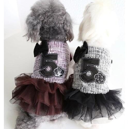 Thicken Warm Dog Dress Winter Pet Skirt Cat Chihuahua Yorkshire Yorkies Puppy Clothes Small Dog Clothing Pomeranian Clothes