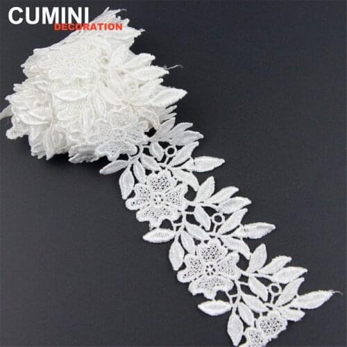 1 Yard DIY Lace Trim Ribbon Bridal Embroidered For Wedding Dress Sewing Craft