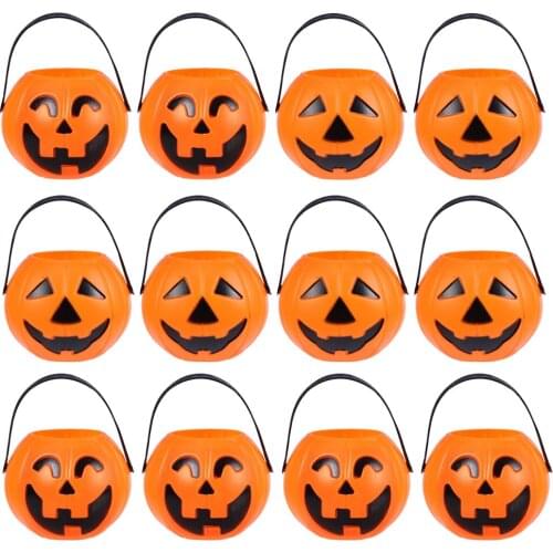 15 Pcs Halloween Pumpkin Shape Bucket Plastic Storage Buckets Halloween Pumpkin Bucket