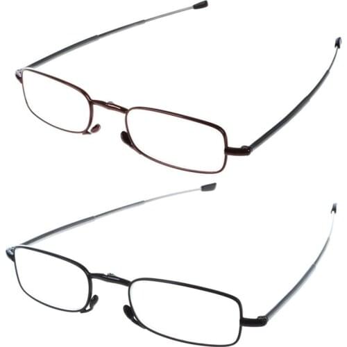 2 Pairs of Compact Folding Reading Glasses with Mini Flip Top Carrying Case for Rotation Eyeglass +2.0 Black & Red