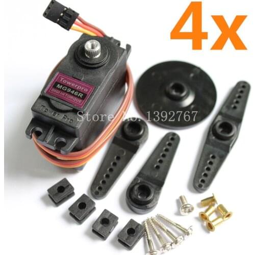 4pcs Genuine TowerPro MG946R Servo Digital Full Metal Gear Lenk 55g Torque 13Kg Upgrade MG945 For RC Robot Car Boat Helicopter