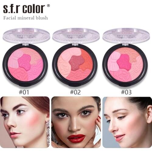 5 Colors Petal Blush Mineral Powder Highlight Natural Long Lasting Makeup Blusher Palette Pink Rouge Cosmetics Maquillage TSLM1
