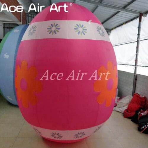 Free fans 2.4 m height colorful inflatable Egg model, inflatable Easter eggs for Easter Day Event Decoration