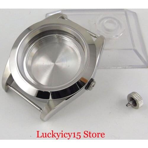 CORGEUT Watch Part Stainless Steel 41mm Polished Watch Case with Sapphire Glass Fit ETA 2836 MIYOTA Movement