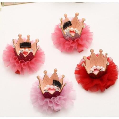 Kids Baby Cute Mesh Crown Hairclip Girl Headband Hairpin Princess Hair Accessories For Birthday Party Carnival Headwear