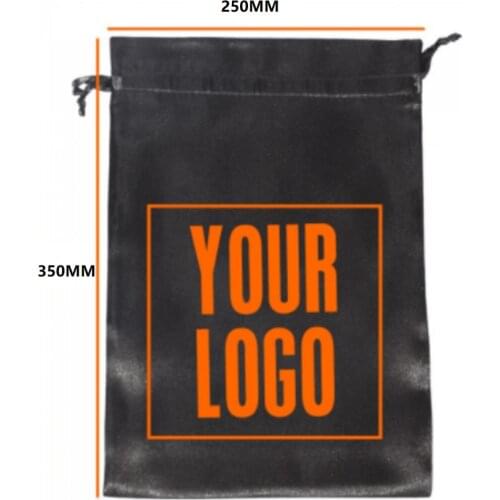 Ulamaz 25cm by 35cm Custom Logo Brand Name Silky Bags for Hair Wigs for Wholesale and Drop Shipping Satin Packaging