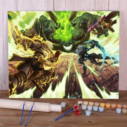 World Of Warcraft Paint By Numbers Package Oil Paints 40*50 Paiting By Numbers Loft Picture For Adults Handicraft Art