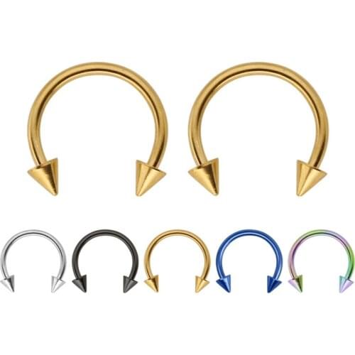 316L Surgical Steel Cone Spike Horseshoe Circular Ring Labret Nipple Hoops Nose Septum Eyebrow Piercing Body Jewelry 18g 10PCS