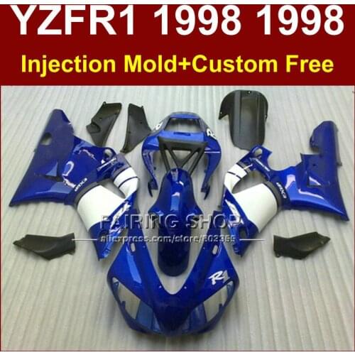 Injection molding Blue motorcycle fairings kit for YAMAHA 1998 1999 YZFR1 YZF R1 YZF1000 YZF 1000 98 99 ABS fairing parts