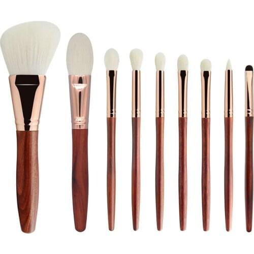 L98 Professional Handmade Makeup Brush Set 9pcs Soft Saikoho Goat Hair Face Powder Blush Eye Shadow Brush Make Up Brushes Kit