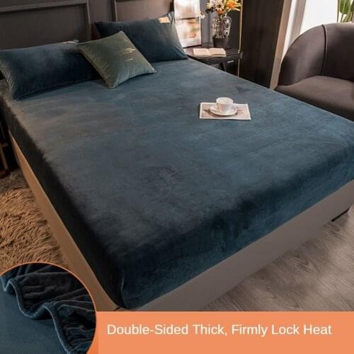 Matress protector cover Flannel mattress topper Bedspread Elastic Velvet Super Warm bed sheets pillow cover Bedding Set 3pcs