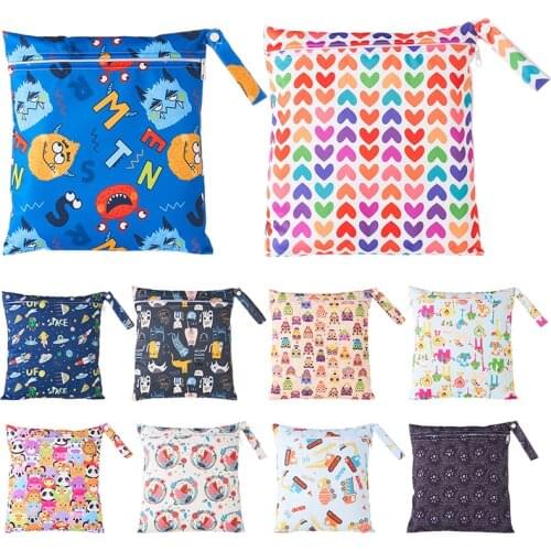 Multifunctional 28*30cm Single Zipper Waterproof Wet Dry Bag Baby Diaper Bag Travel bag Reusable Baby Nappy Mommy Bag