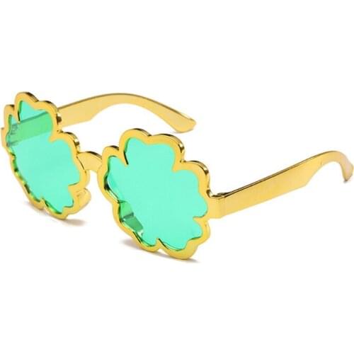 N7ME Family Games Party Supplies Trick Toy Shamrock Sunglasses Trick Photo Prop