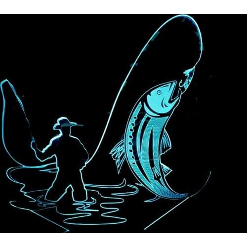 New Fishing 3d Nightlight 7 Colorful Touch Led 3d Lamp Small Gifts Luminaria De Mesa Led Night Light Kids Lamp