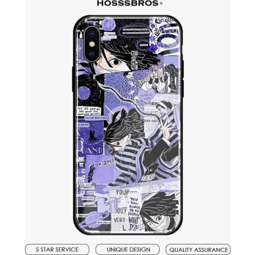 Obanai Iguro Kimetsu no Yaiba Glass Soft silicone Phone Case Shell Cover For iPhone SE 6 6S 7 8 Plus X Xr Xs 11 Pro Max
