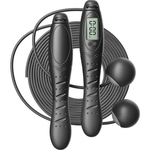 Fitness Equipment Jumping Rope Counting Digital Display 4 Modes Calorie Gym Skipping Rope Ball Rope Dual Use