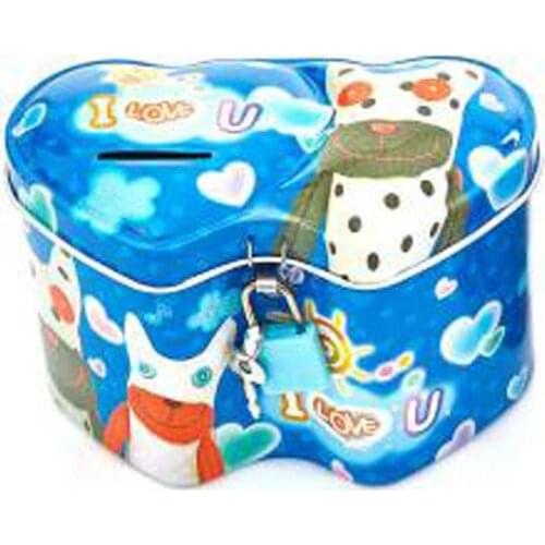 Tin Piggy Bank Color Keyed Blue paintable decorative objects декоративные предметы под роспись