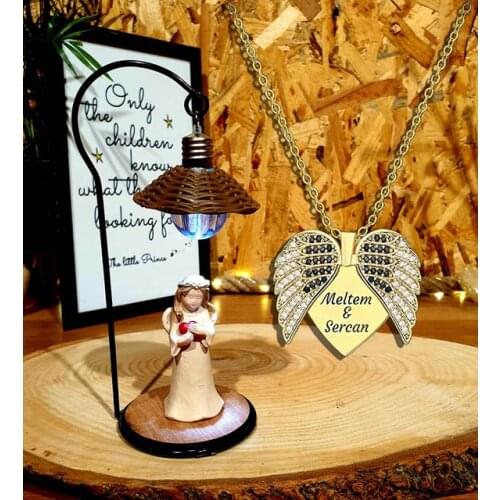 Personalized Angel Wing Pendant Wish Angel Table Lamp Valentine Gift Decoration Gift Love