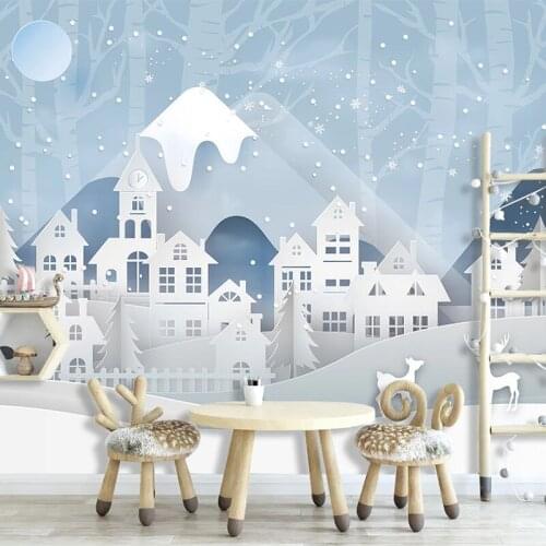 Custom Self-Adhesive Waterproof Mural Wallpaper 3D Elk Forest Modern Simple Childrens Room Fresco Papel De Parede Infantil 3 D