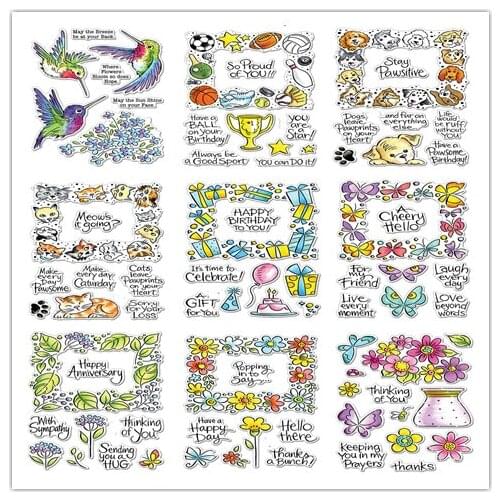 CLEAR STAMP cartoon DIY Scrapbook Card album paper craft silicon rubber roller transparent stamps 126