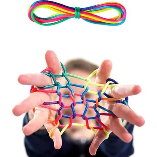 Rainbow Rope Finger String Game Threading Toy Brinquedos Infantil Menina Juguetes Niños Party Favors For Kids Goodie Bags