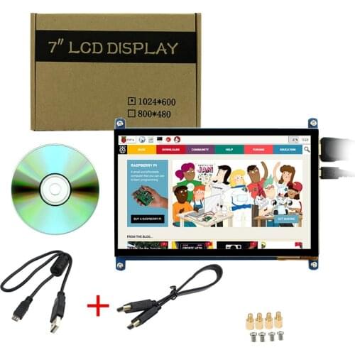 Raspberry Pi 3 Model B+ 7 inch LCD Touchscreen Display Module 1024*600 800*480 7" HDMI TFT Monitor Touch Screen for RPi 3 B