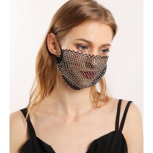 Luxury Glitter Rhinestone Women Mask Reusable Washable Mask Breathable Party Flash Decor Mask For Face Mask Cover маска для лица