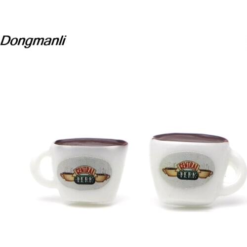 P2469 Dongmanli Friends TV Show Ear Stud Earrings For Womens Acrylic coffee cup earrings Jewelry Gifts for Friends jewelry