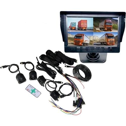 7 inch 4ch AHD Trcuk Camera System DVR Recorder with 4pcs Full Glass Waterproof AHD 720p Cameras Support Micro SD Card