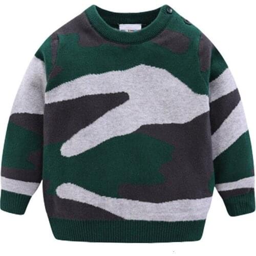 Baby Boys Sweaters Fashion Camouflage Knitted Sweater Casual Pullover For Boys Toddler Kids Clothing 1 2 3 4 Years Baby Clothes