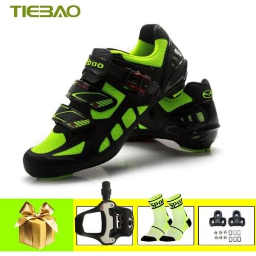 Tiebao Sapatilha Ciclismo Men Women Breathable Mesh Riding Bicycle Shoes SPD-SL Superstar Racing Sneakers Road Sapato Ciclismo