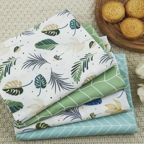 Leaf Printed 100% Cotton Fabric Dress Cotton Patchwork Cloth DIY Sewing Quilting Fat Quarters Material For Baby&Child Tecido
