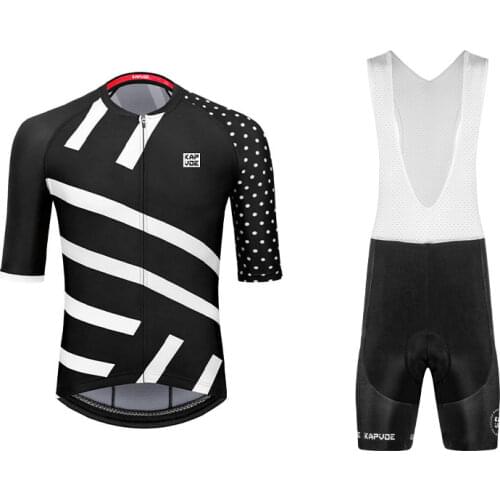 Kapvoe Cycling Jersey MTB Clothing Summer Shirt Bicycle Bib Shorts Mens Mountain Breathable Bike Wear Anti-sweat Cycling Sets