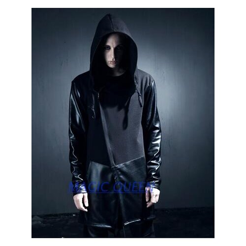Mens clothing non-mainstream irregular patchwork midsweet outerwear sweatshirt plus size available