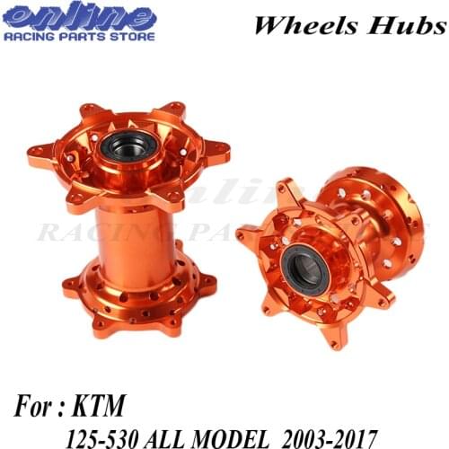 Top quality CNC Billet 36 Holes Orange MX Front Rear Wheels Hubs Set New For 125-530 2003-2017 Motorcycle Dirt Bike
