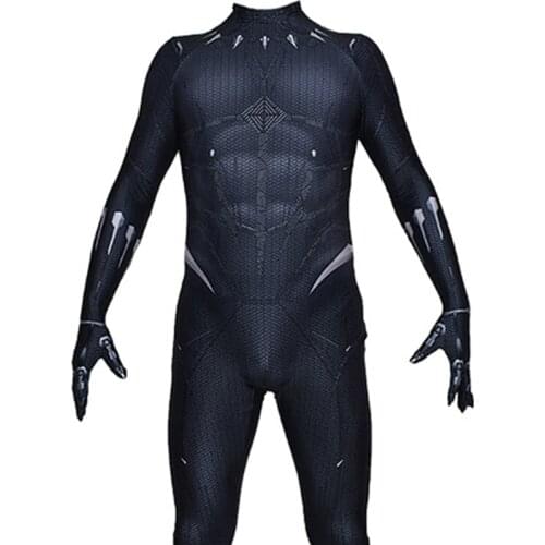 Adults Kids Black Panther Cosplay Costume Superhero Zentai Suit Halloween Bodysuit