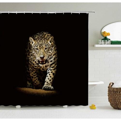 Animals Printed 3d Bath Curtains Waterproof Polyester Cloth Washable Bathroom Shower Curtain with Hook Shower Curtain Curtain