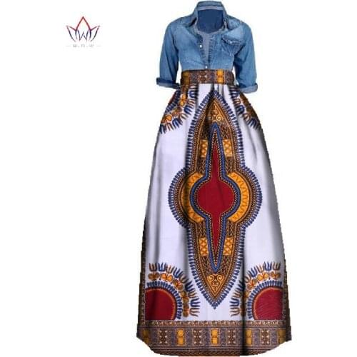 New African Print Summer Skirt for women Plus Size Dashiki African Traditional Clothing Ball Gown Casual Skirts WY106