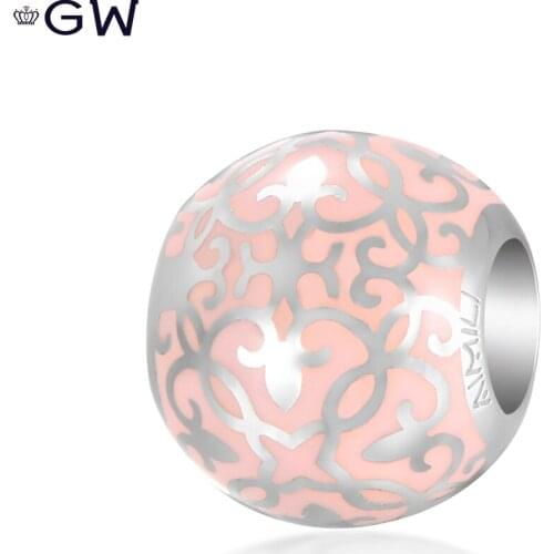 European Jewelry Luminous Ball Charm 925 Sterling Silver Fits Statement Necklace & Bracelet GW Fashion Jewelry
