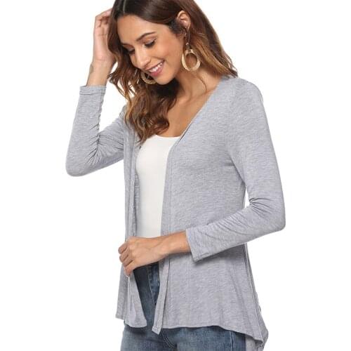 2019 New in Europe and America Fashion Cardigan Women Full-Sleeved Thin Coats 2019 Irregular Hem modal Sweaters Pull Femme Tops