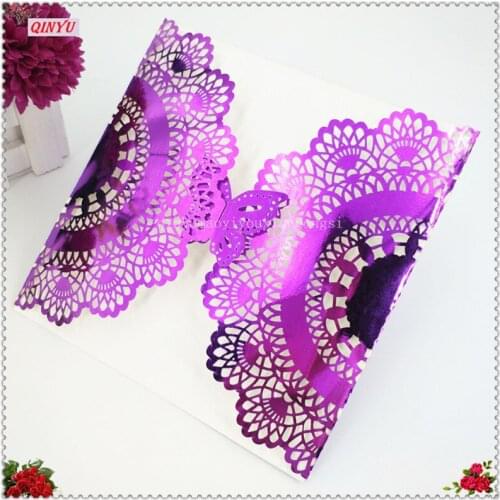 1/10pcs Blue White Laser Cut Wedding Invitations Card Elegant Custom With butterfly Event Birthday Party Wedding Decoration7Z